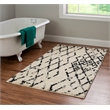 Linon Morrocan Marrakes Polypropylene 3'x5' Rug in Ivory and Black