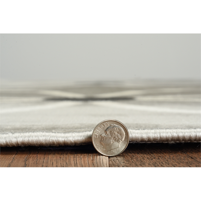 Linon Omar Polypropylene 8'x10' Rug in Brown and Sand