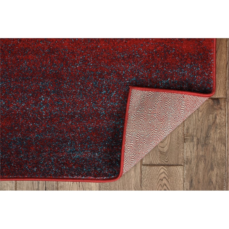 Linon Omar Polypropylene 8'x10' Rug in Red and Ivory