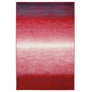 Linon Omar Polypropylene 8'x10' Rug in Red and Ivory