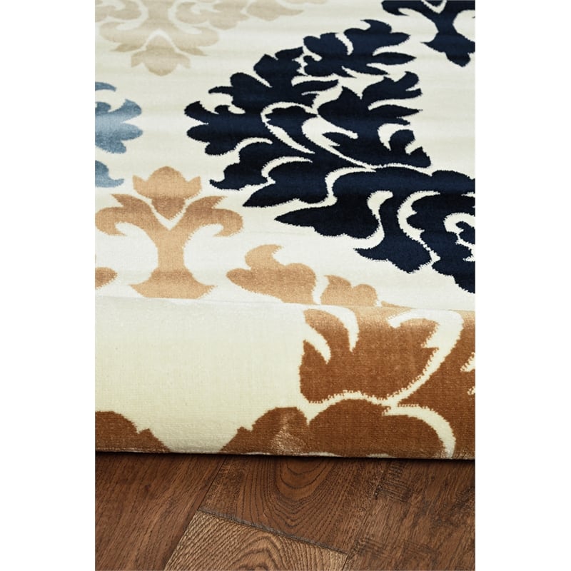 Linon Vintage Esquire Polyester 8'x10' Rug in Ivory and Beige