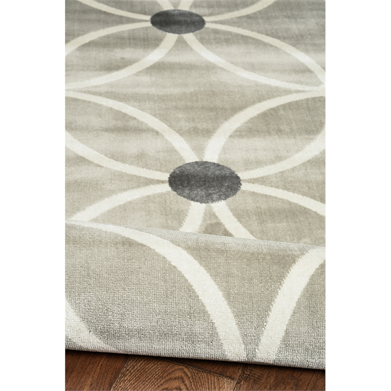 Linon Vintage Tangram Polyester 8'x10' Rug in Gray and Ivory