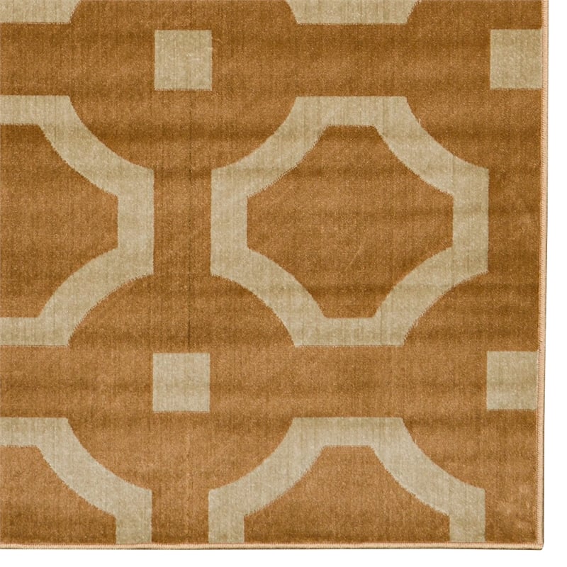 Linon Vintage Forsyth Polyester 8'x10' Rug in Beige and Sand