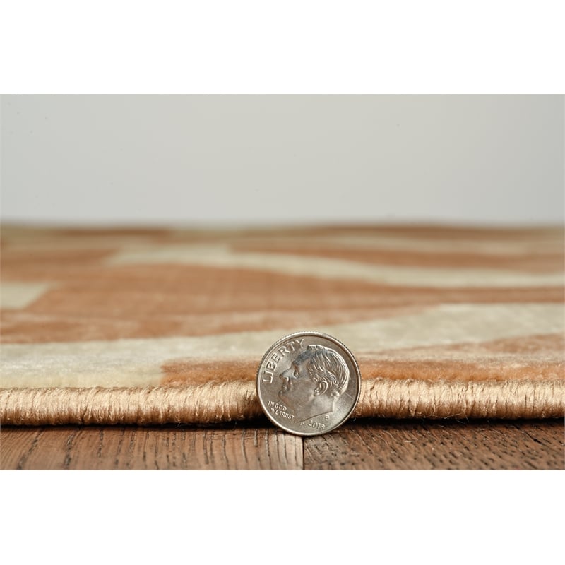 Linon Vintage Forsyth Polyester 8'x10' Rug in Beige and Sand