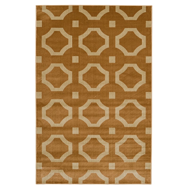 Linon Vintage Forsyth Polyester 8'x10' Rug in Beige and Sand