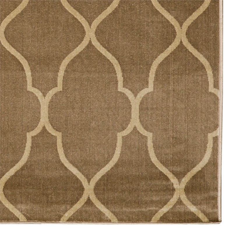 Linon Vintage Baron Polyester 8'x10' Rug in Beige and Sand