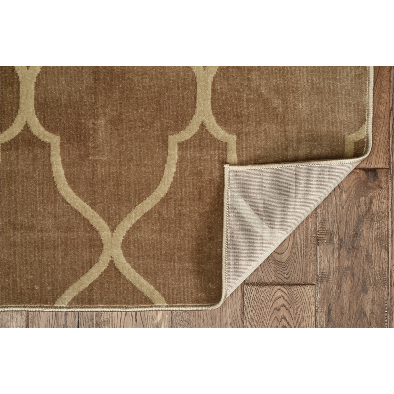 Linon Vintage Baron Polyester 8'x10' Rug in Beige and Sand