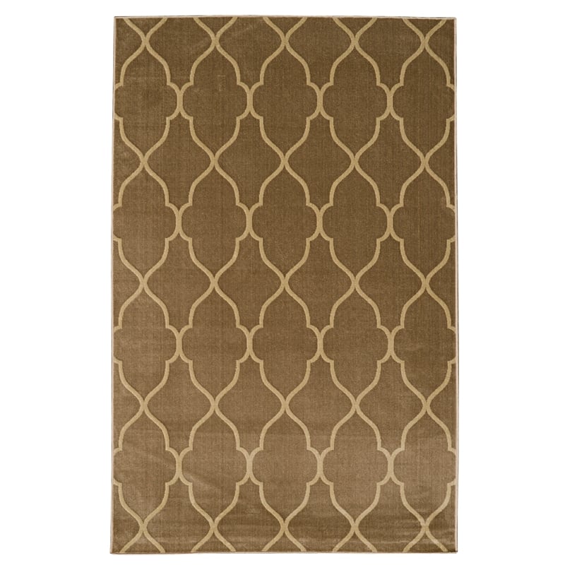 Linon Vintage Baron Polyester 8'x10' Rug in Beige and Sand