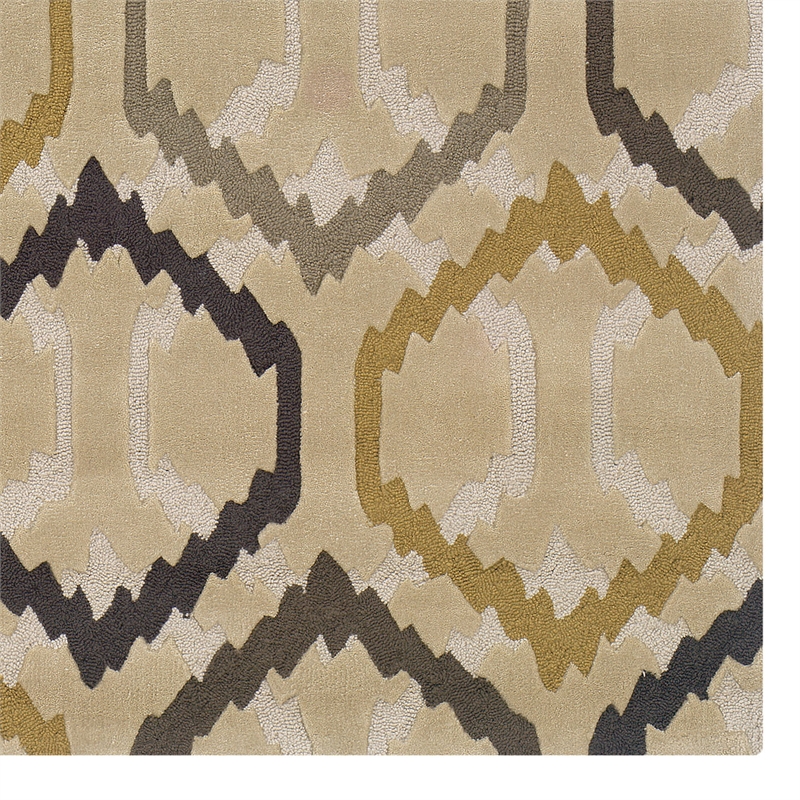 Linon Trio Radley Polyester 5'x7' Rug in Cream and Stone