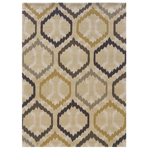 linon trio radley polyester 5'x7' rug in cream and stone
