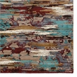 Linon Emporium Sunset Polypropylene 3'x5' Rug in Gold and Burgundy