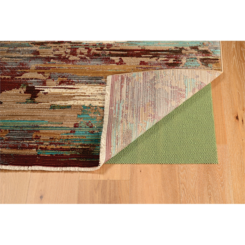 Linon Emporium Sunset Polypropylene 3'x5' Rug in Gold and Burgundy