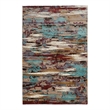 Linon Emporium Sunset Polypropylene 3'x5' Rug in Gold and Burgundy