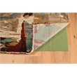 Linon Emporium Volcano Polypropylene 5'x8' Rug in Beige and Teal