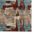 Linon Emporium Volcano Polypropylene 8'x11' Rug in Beige and Teal