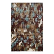 Linon Emporium Splash Polypropylene 3'x5' Rug in Beige and Burgundy