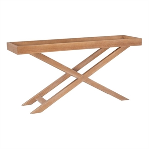 linon betsey wood console table in natural