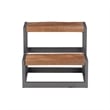 Linon Benny Sturdy Wood Bed Steps Minimalist Style Iron Frame in Gunmetal Gray