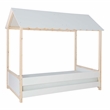 Linon Mila Playful Twin Size Youth Bed Frame with Roof in White Painted Wood
