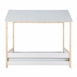 Linon Mila Playful Twin Size Youth Bed Frame with Roof in White Painted Wood