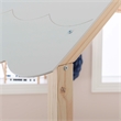 Linon Mila Playful Twin Size Youth Bed Frame with Roof in White Painted Wood