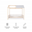 Linon Mila Playful Twin Size Youth Bed Frame with Roof in White Painted Wood