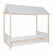 Linon Mila Playful Twin Size Youth Bed Frame with Roof in White Painted Wood