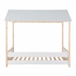 Linon Mila Playful Twin Size Youth Bed Frame with Roof in White Painted Wood