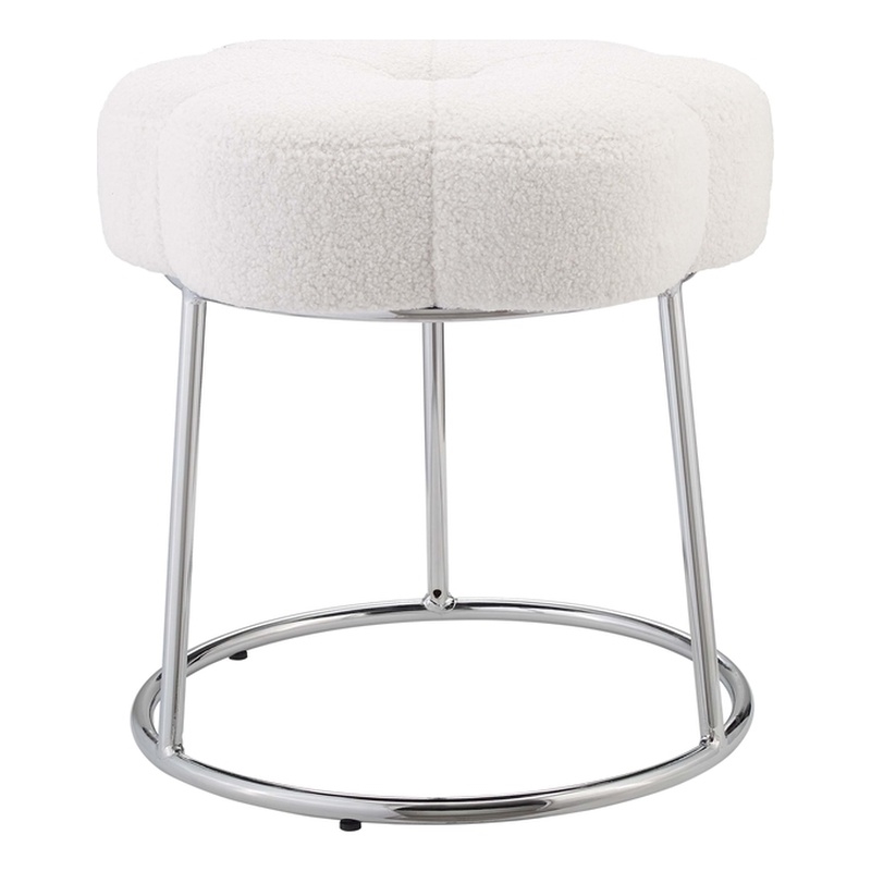 White and silver vanity stool discount