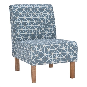 linon coco wood accent star chair in brown and blue