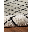 Linon Morocco Sahara Shag Polyester 2'x8' Rug in Ivory and Black