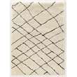 Linon Morocco Sahara Shag Polyester 2'x8' Rug in Ivory and Black