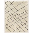 Linon Morocco Sahara Shag Polyester 8'x10' Rug in Ivory and Black