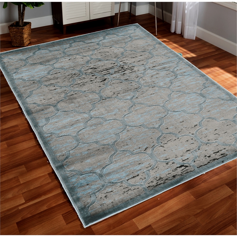 Linon Platinum Trellis Polyester 5'x7'6