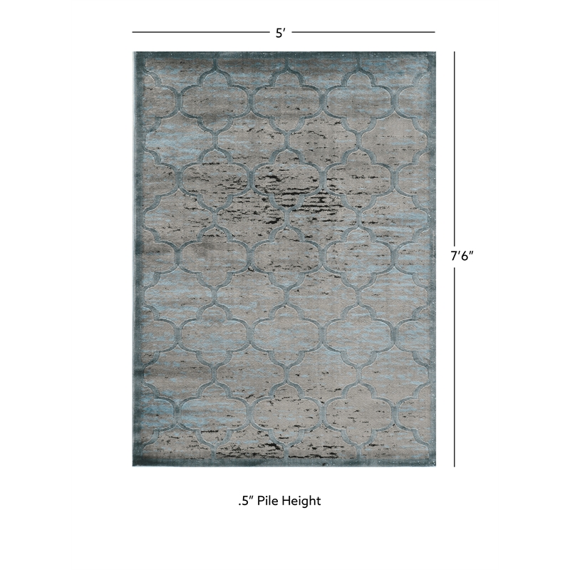 Linon Platinum Trellis Polyester 5'x7'6