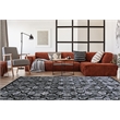 Linon Platinum Iron Gate Polyester 8'x11' Rug in Gray and Black