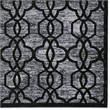 Linon Platinum Iron Gate Polyester 8'x11' Rug in Gray and Black