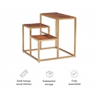Linon Elijah Three Tiered Wood and Iron Side Table/Plant Stand in Gold/Natural