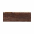 Linon Aurora Acacia Wood Console with Shelves Drawers and Gold Accents in Brown