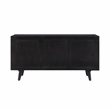 Linon Alivia Mango Wood Console 4 Drawers 2 Shelves in Black with Gold Lines