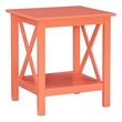 Linon Dalton Wood Accent End Table in Coral Orange
