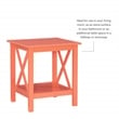 Linon Dalton Wood Accent End Table in Coral Orange