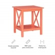 Linon Dalton Wood Accent End Table in Coral Orange