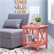 Linon Dalton Wood Accent End Table in Coral Orange