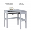 Linon Peggy Wood One Drawer Corner Desk in Gray