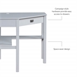 Linon Peggy Wood One Drawer Corner Desk in Gray