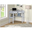 Linon Peggy Wood One Drawer Corner Desk in Gray