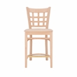 Linon Flint Set of 2 Lattice Back Counter Stools in Unfinished Natural Wood