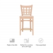 Linon Flint Set of 2 Lattice Back Counter Stools in Unfinished Natural Wood
