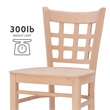 Linon Flint Set of 2 Lattice Back Counter Stools in Unfinished Natural Wood